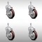 Service Caster 5 Inch SS Maroon Polyurethane Swivel 10mm Threaded Stem Caster Set Brake SCC SCC-SSTS20S514-PPUB-MRN-TLB-M1015-4 - alternate 1